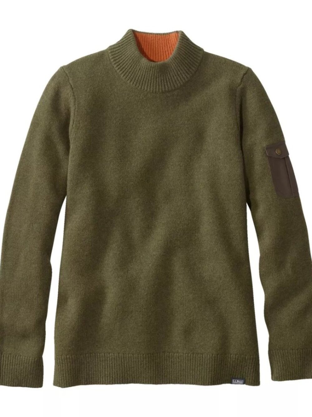 L. L. BEAN WOMEN'S MAINE GUIDE MOCK CREW SWEATER 100% MERINO LAMBS WOOL XS